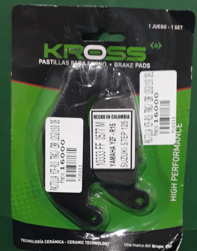 PASTILLA YZF - R15 TRAS / CBR 125 /150 DELANTERA (KROSS)